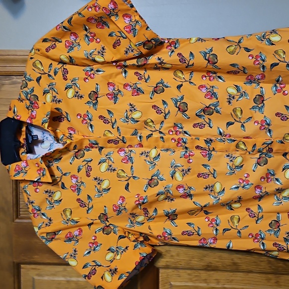 NWOT Donna Morgan Button Front Fruit Print Boho Mini Dress - Picture 4 of 9